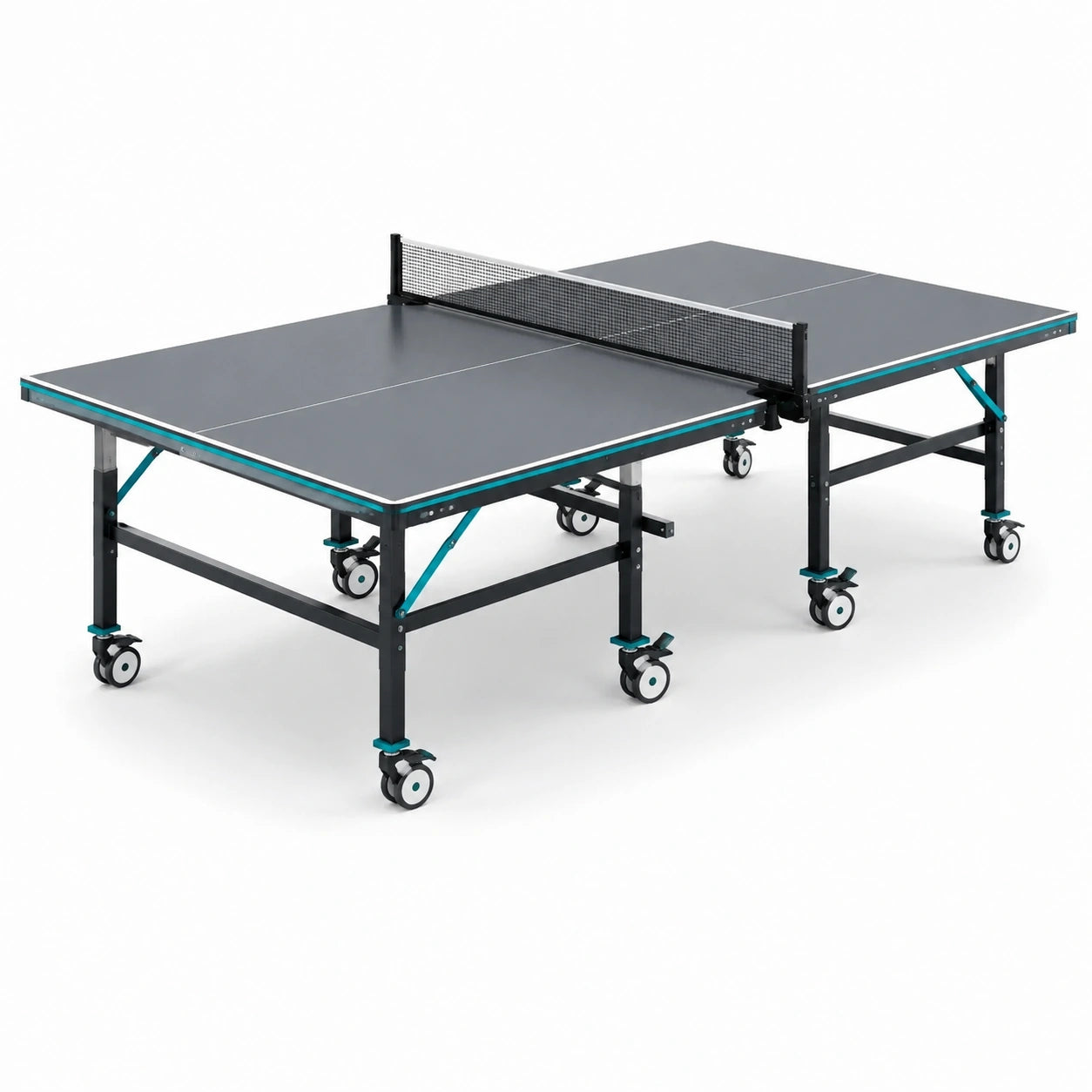 Klappbare Tischtennisplatte 274 x 152,5 x 76 cm in Grau mit Rollen und Netz